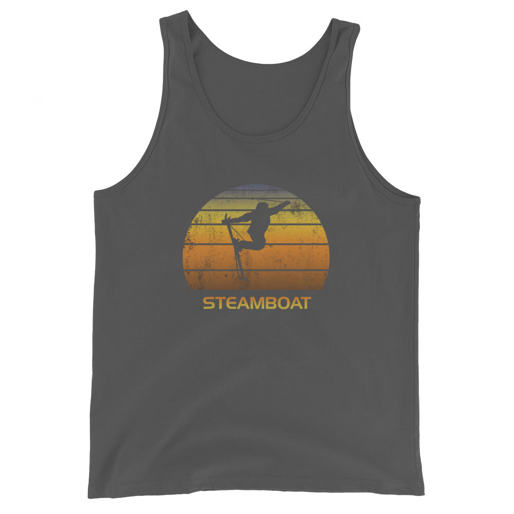 Retro Steamboat Ski Fan Skiing Sunset Vintage Unisex Tank Top