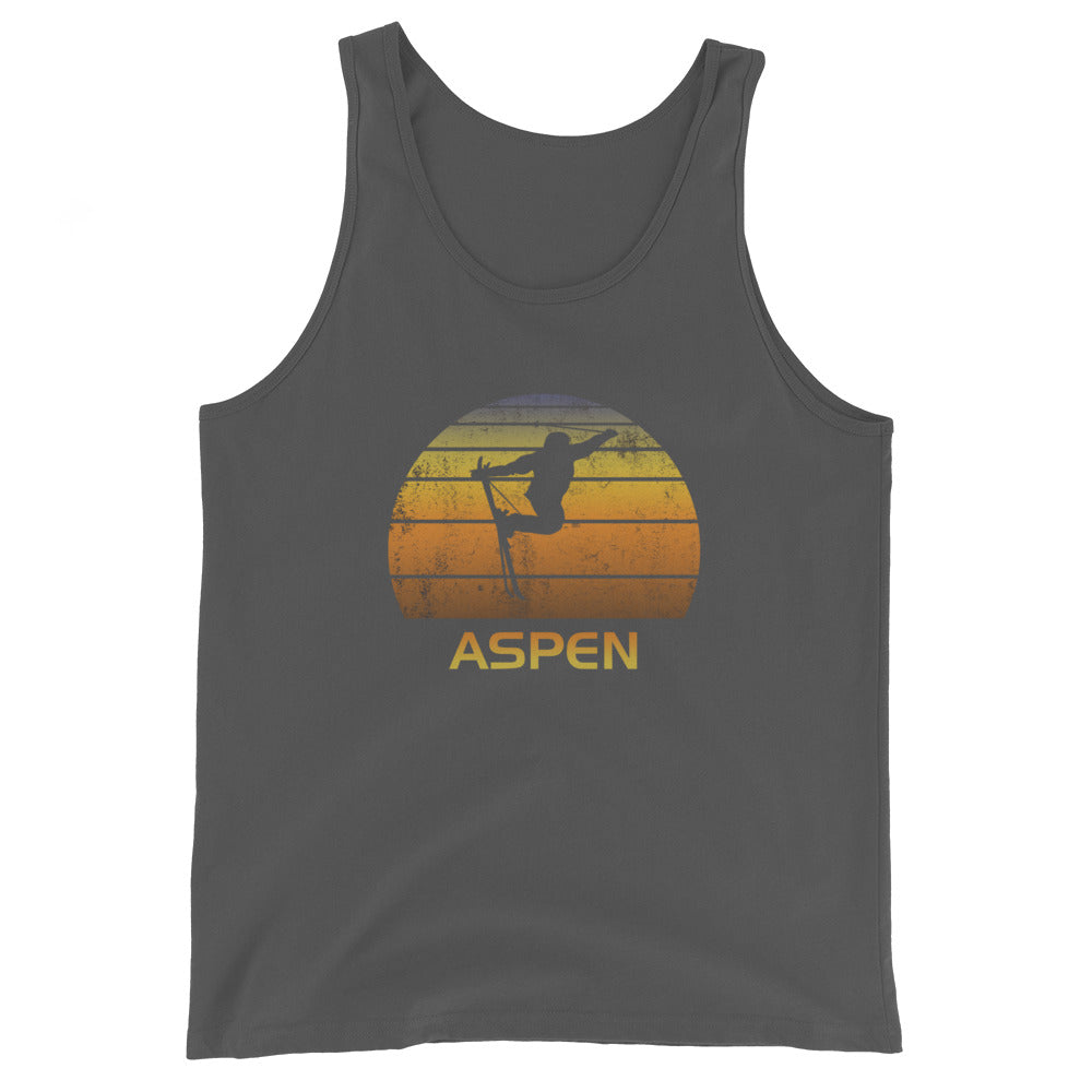 Retro Aspen Ski Fan Skier Sunset Vintage Unisex Tank Top