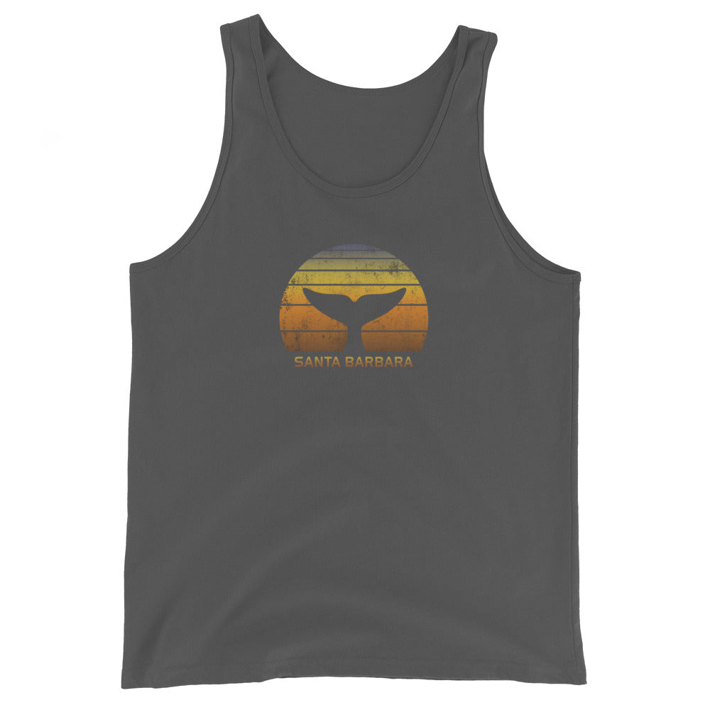 Santa Barbara California Whale Watching Fan Retro Sunset Unisex Tank Top