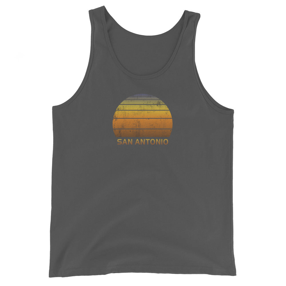 Retro San Antonio Texas Vintage Sunset Vacation Souvenir Unisex Tank Top