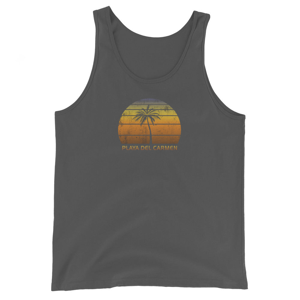 Retro Playa Del Carmen Mexico Vintage Sunset Beach Vacation Souvenir Unisex Tank Top