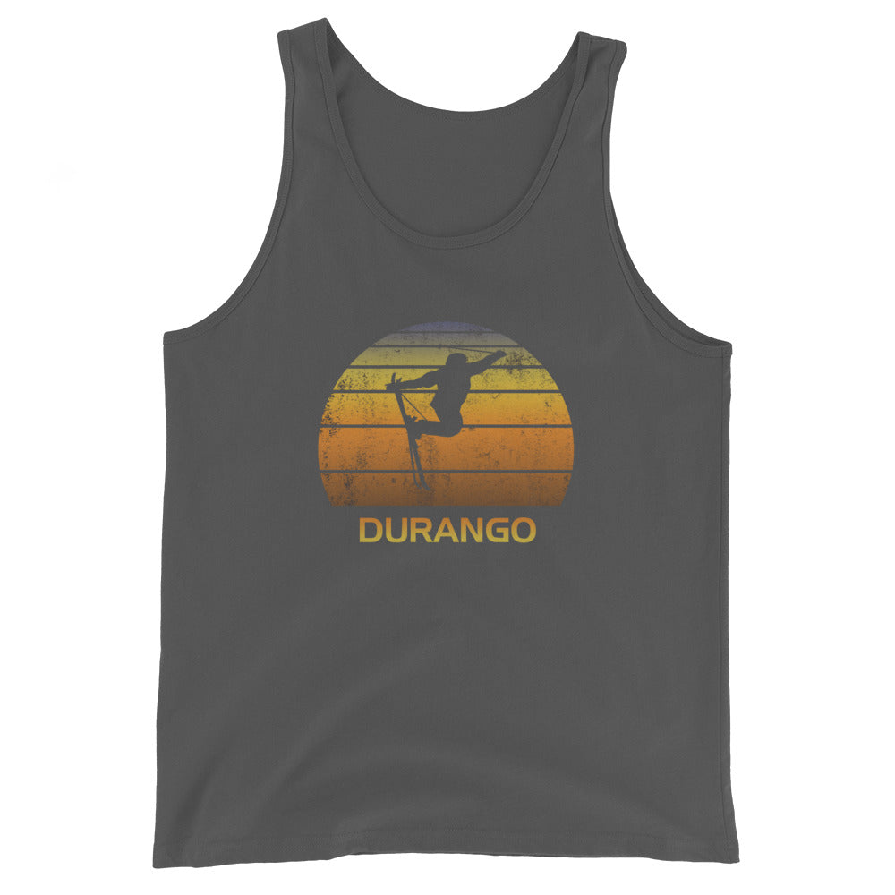 Retro Durango Colorado Ski Fan Skier Gift Skiing Sunset Vintage Sunrise Unisex Tank Top