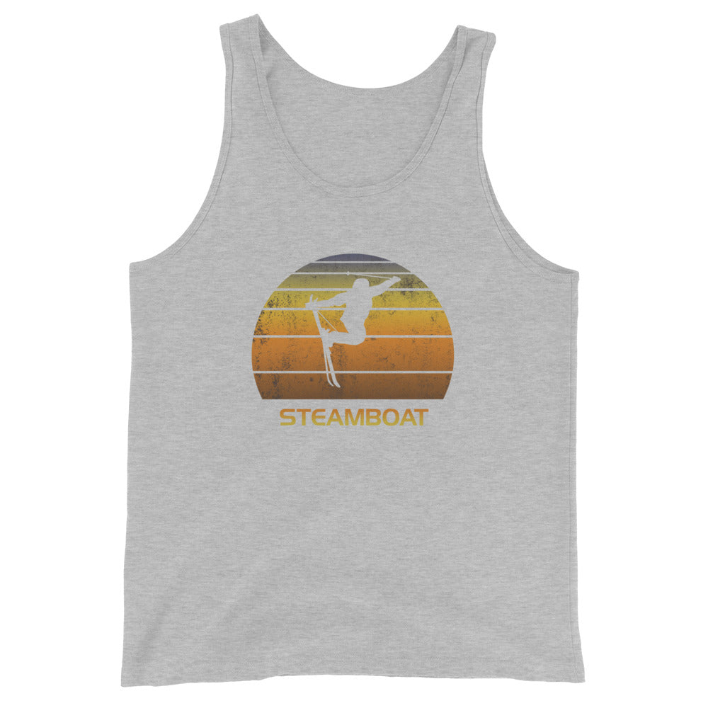 Retro Steamboat Ski Fan Skiing Sunset Vintage Unisex Tank Top