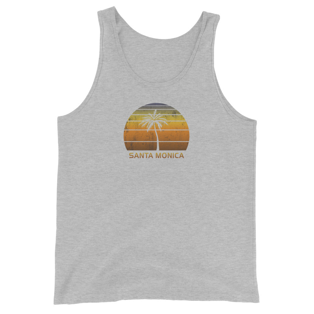 Retro Santa Monica California Vintage Sunset Beach Vacation Souvenir Unisex Tank Top