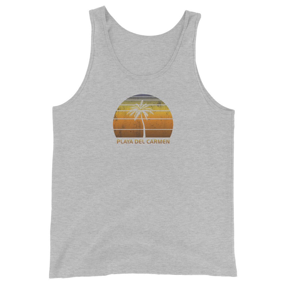 Retro Playa Del Carmen Mexico Vintage Sunset Beach Vacation Souvenir Unisex Tank Top