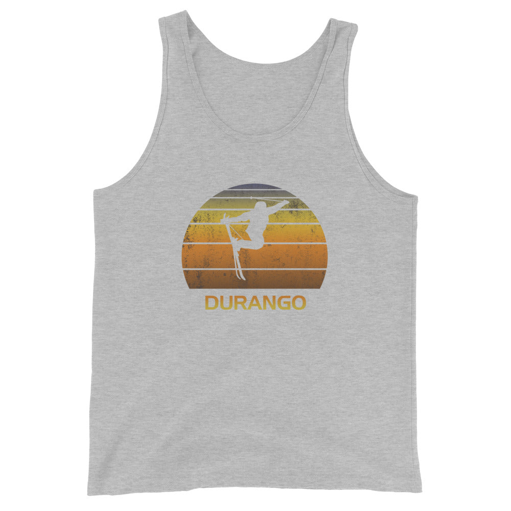 Retro Durango Colorado Ski Fan Skier Gift Skiing Sunset Vintage Sunrise Unisex Tank Top