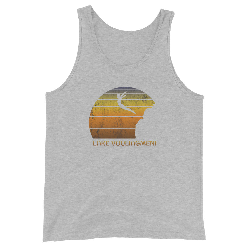 Cool Lake Vouliagmeni Greece Cliff Diving Fan Unisex Tank Top