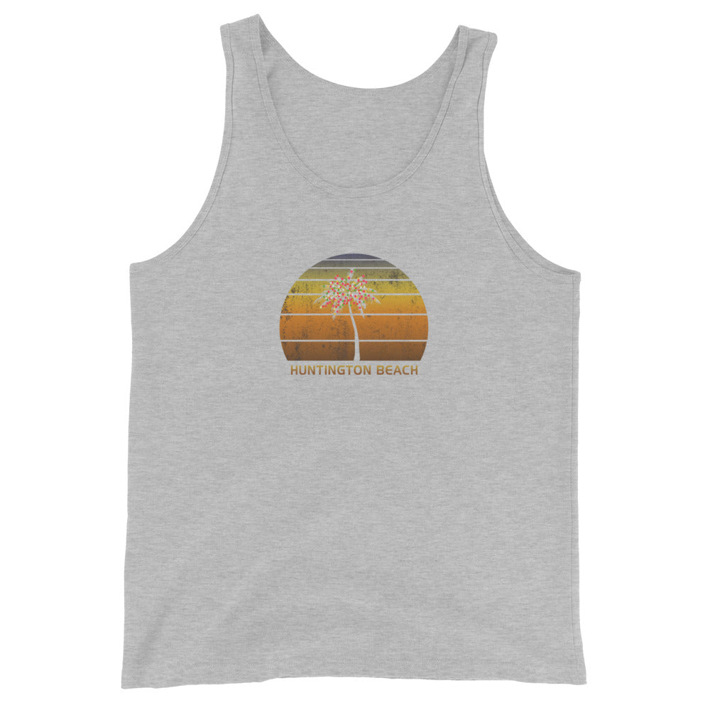 Retro Huntington Beach California Christmas Family Vacation Souvenir Unisex Tank Top