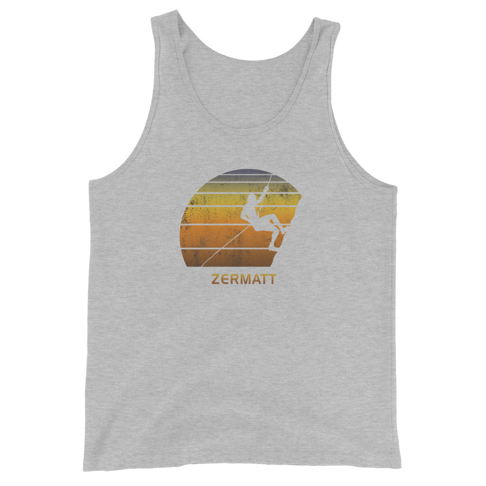 Retro Zermatt Switzerland Rock Climbing Fan Bouldering Climber Unisex Tank Top