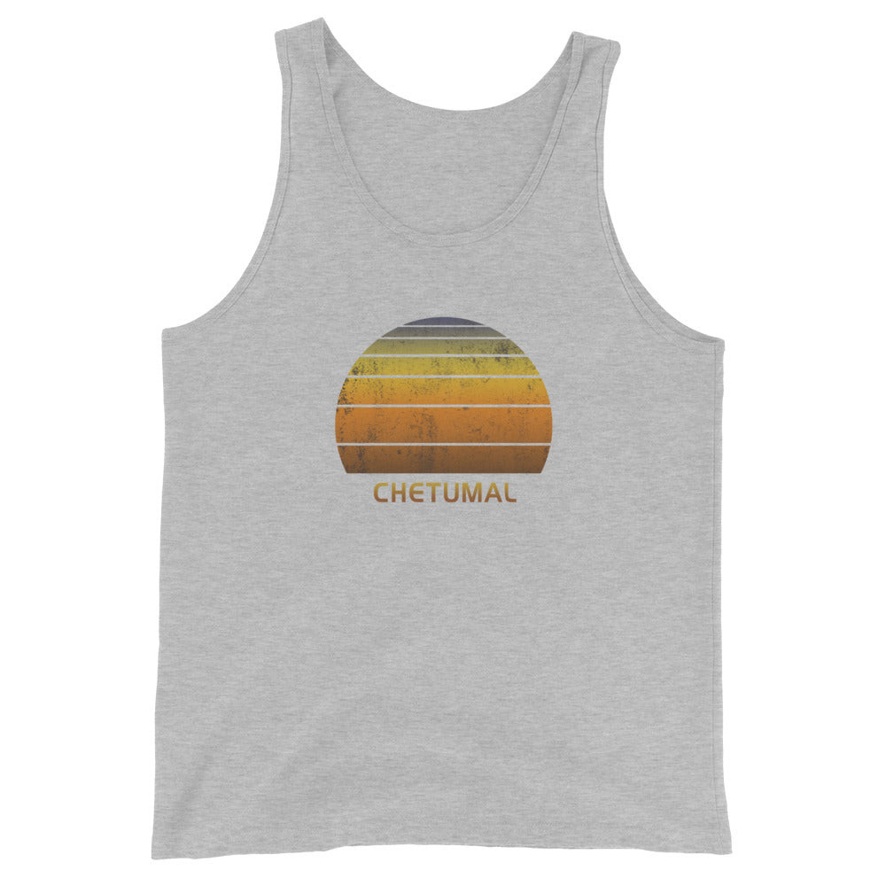 Retro Chetumal Mexico Unisex Tank Top Sunset Vintage Native Mexican Vacation Souvenir