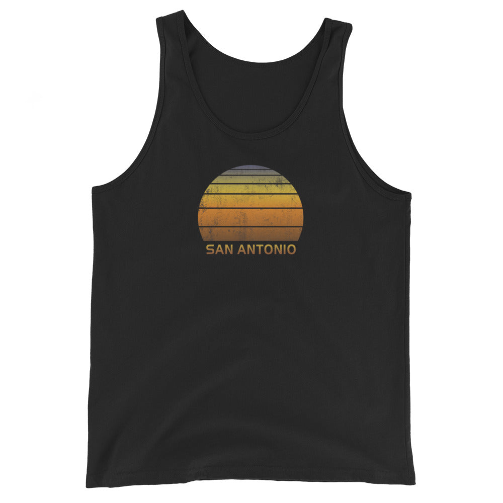 Retro San Antonio Texas Vintage Sunset Vacation Souvenir Unisex Tank Top