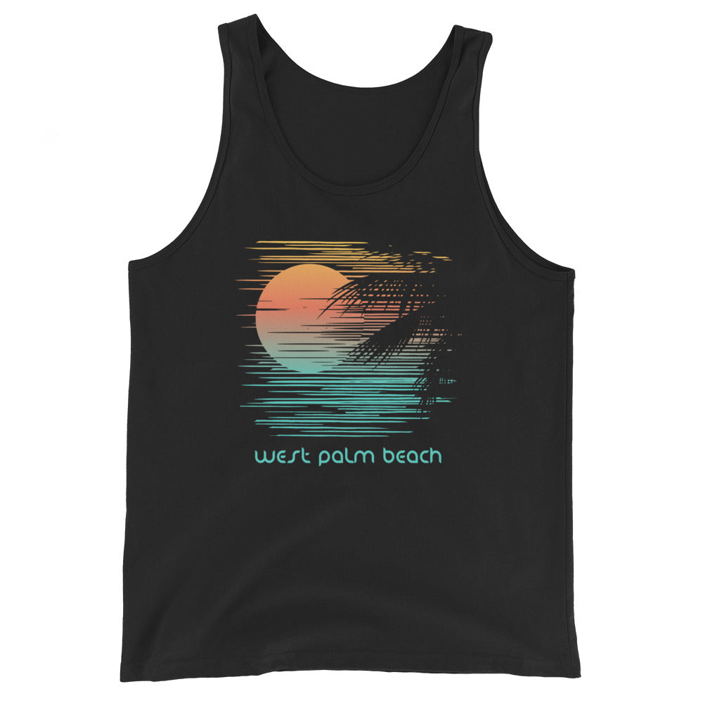Artistic West Palm Beach Florida Palm Tree Vacation Souvenir Unisex Tank Top