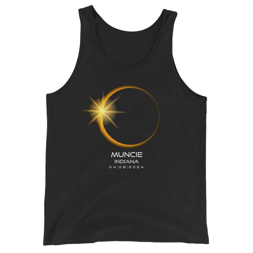 Muncie Indiana 2024 Eclipse Souvenir Memento Unisex Tank Top