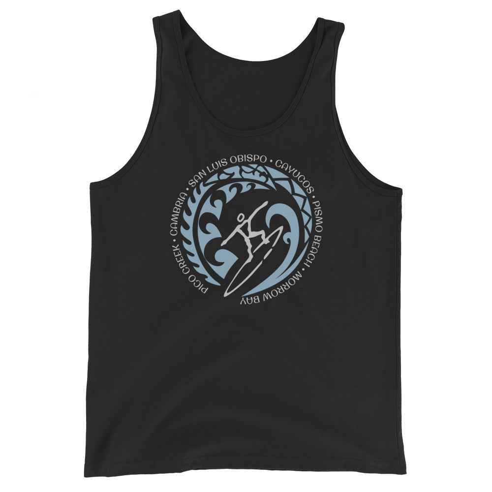 San Luis Obispo California Unisex Tank Top Vintage Surfing Fan Lover