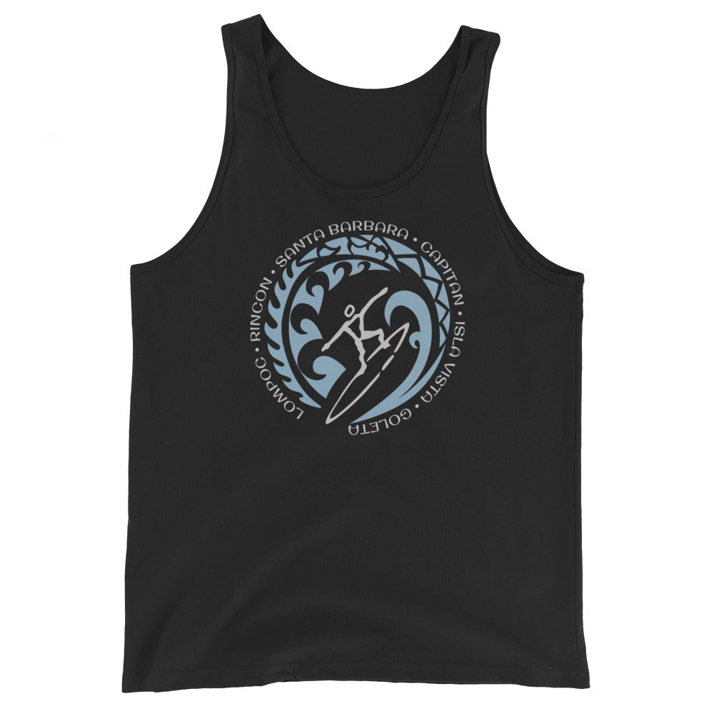 Santa Barbara California Unisex Tank Top Vintage Surfing Fan Lover