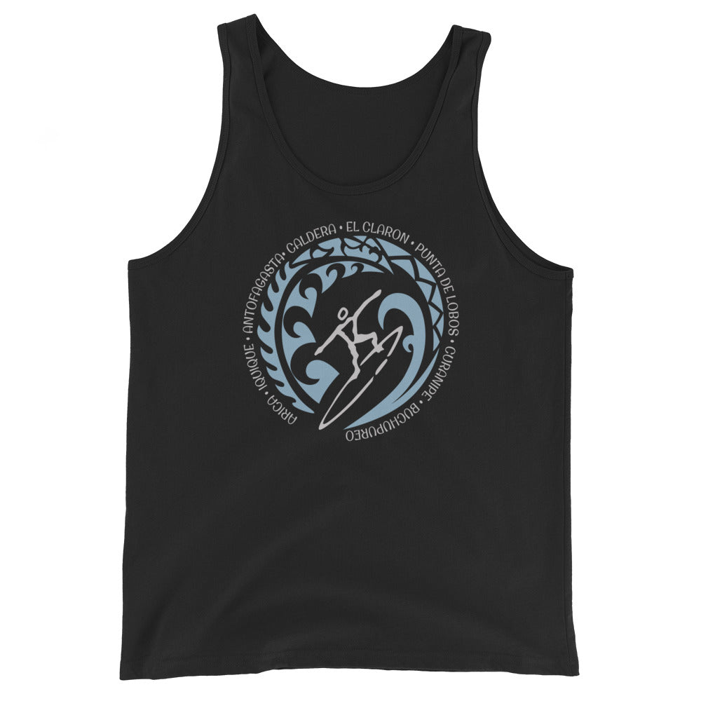 Chile Chilean Unisex Tank Top Vintage Surfing Fan Lover