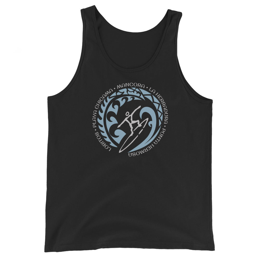 Peru Puervian Beach Surfer Unisex Tank Top Vintage Surfing Fan Lover