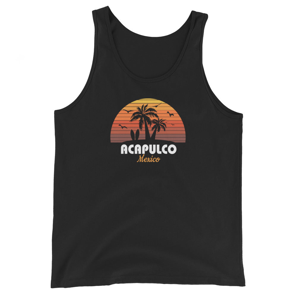 Acapulco Mexico Sunset Retro Beach Souvenir Unisex Tank Top