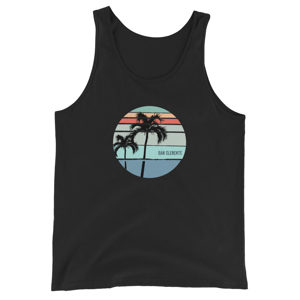 Cool San Clemente California Unisex Tank Top Palm Tree Vacation Souvenir Artistic