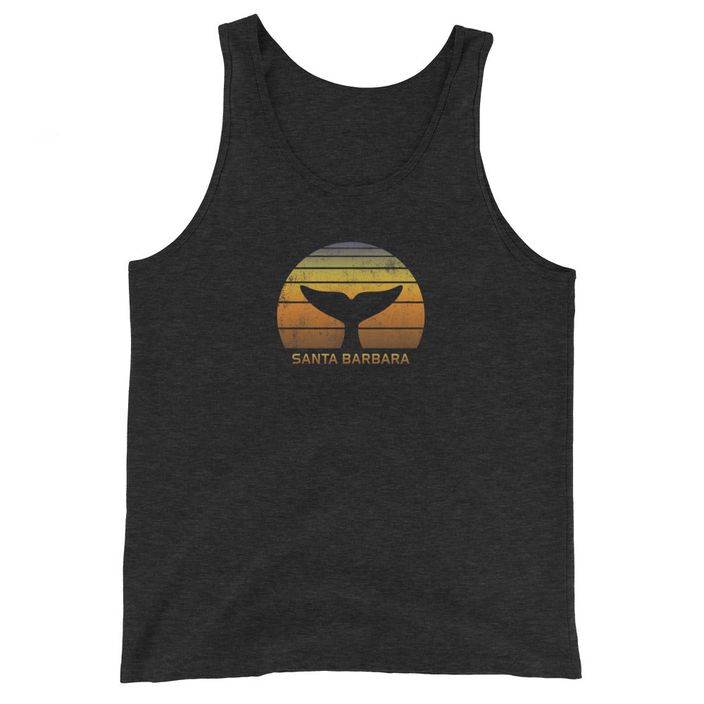Santa Barbara California Whale Watching Fan Retro Sunset Unisex Tank Top