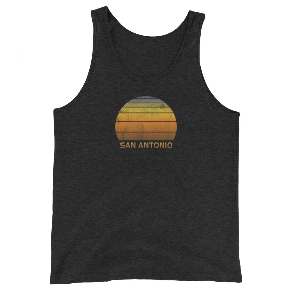 Retro San Antonio Texas Vintage Sunset Vacation Souvenir Unisex Tank Top