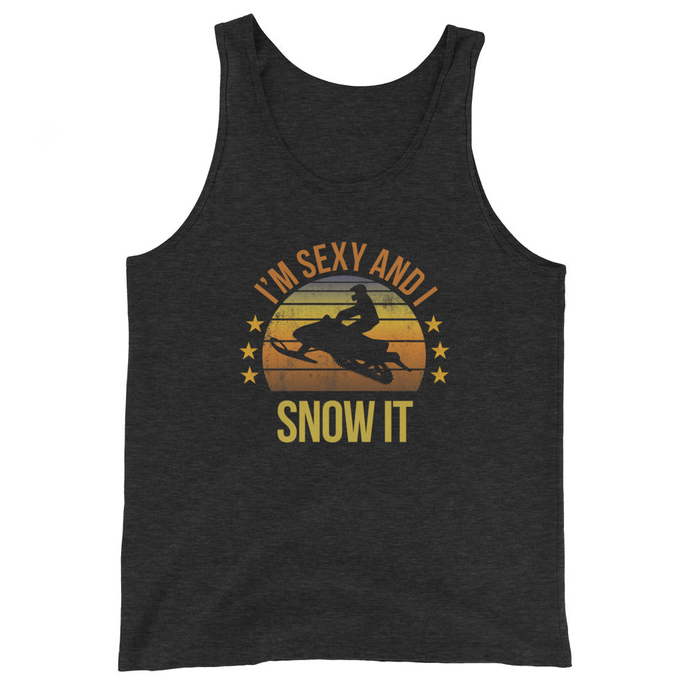 Funny Snow Mobile Fan Snowmobile Quote Joke Sarcastic Phrase Unisex Tank Top