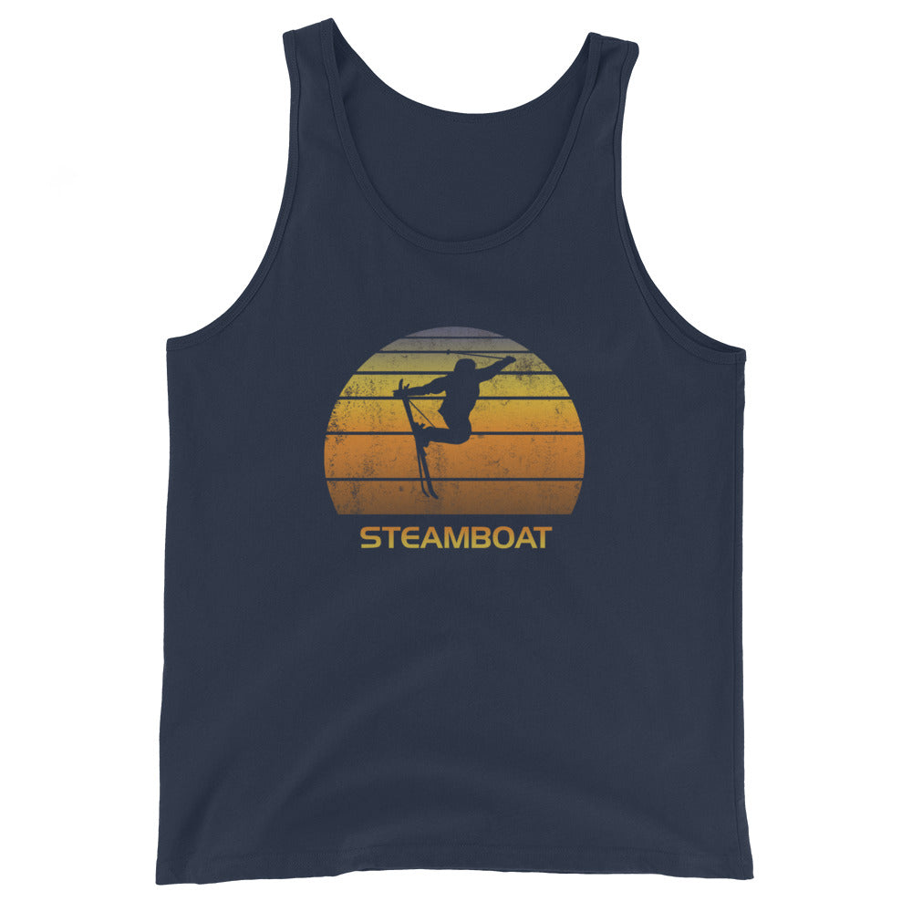 Retro Steamboat Ski Fan Skiing Sunset Vintage Unisex Tank Top