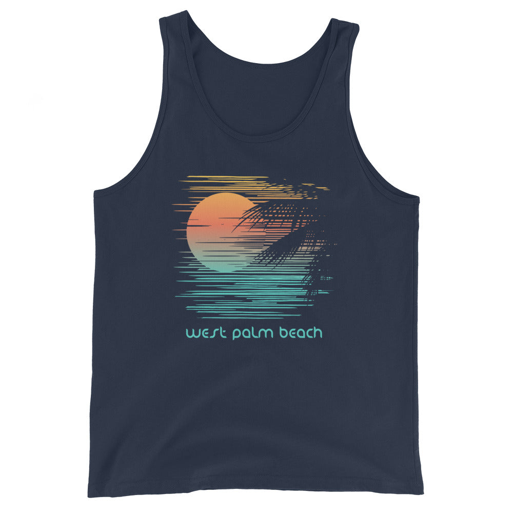Artistic West Palm Beach Florida Palm Tree Vacation Souvenir Unisex Tank Top