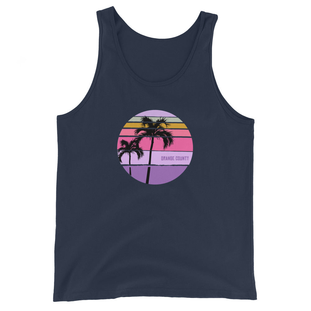 Cool Orange County California Palm Tree Artistic Vacation Souvenir Unisex Tank Top