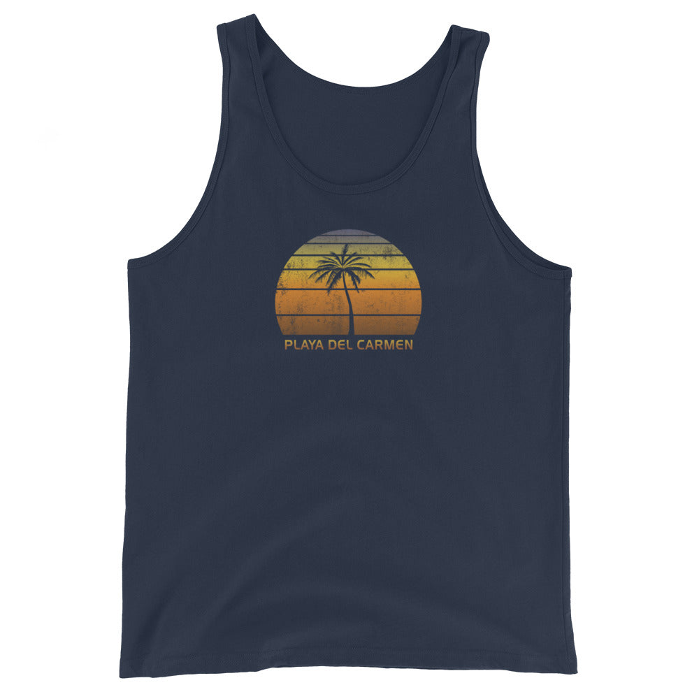 Retro Playa Del Carmen Mexico Vintage Sunset Beach Vacation Souvenir Unisex Tank Top