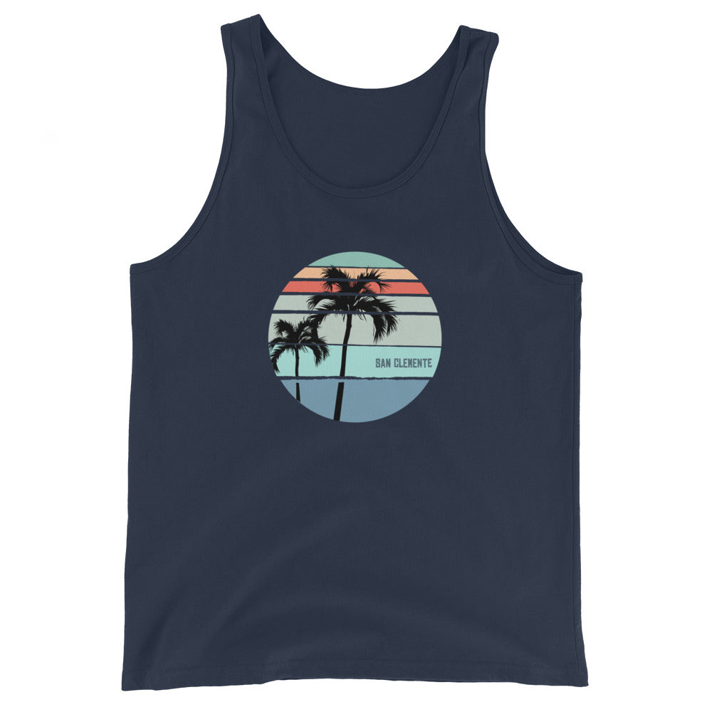 Cool San Clemente California Unisex Tank Top Palm Tree Vacation Souvenir Artistic