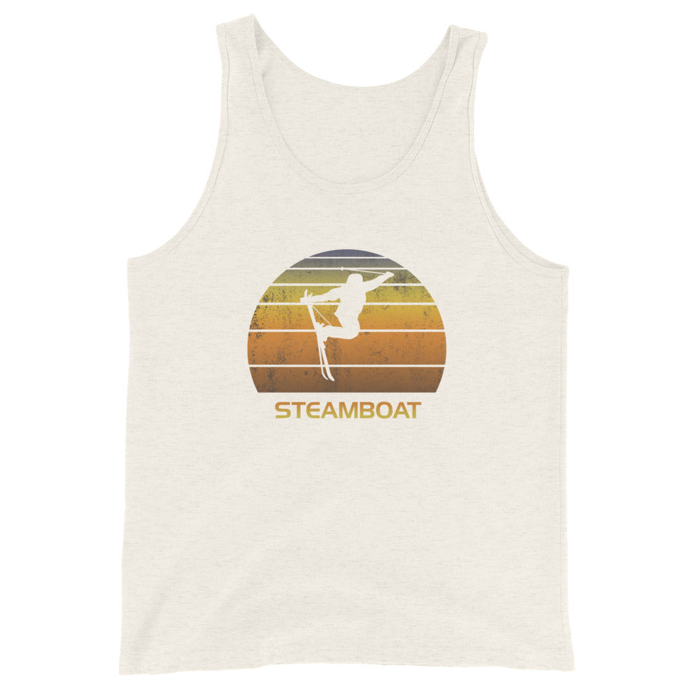 Retro Steamboat Ski Fan Skiing Sunset Vintage Unisex Tank Top