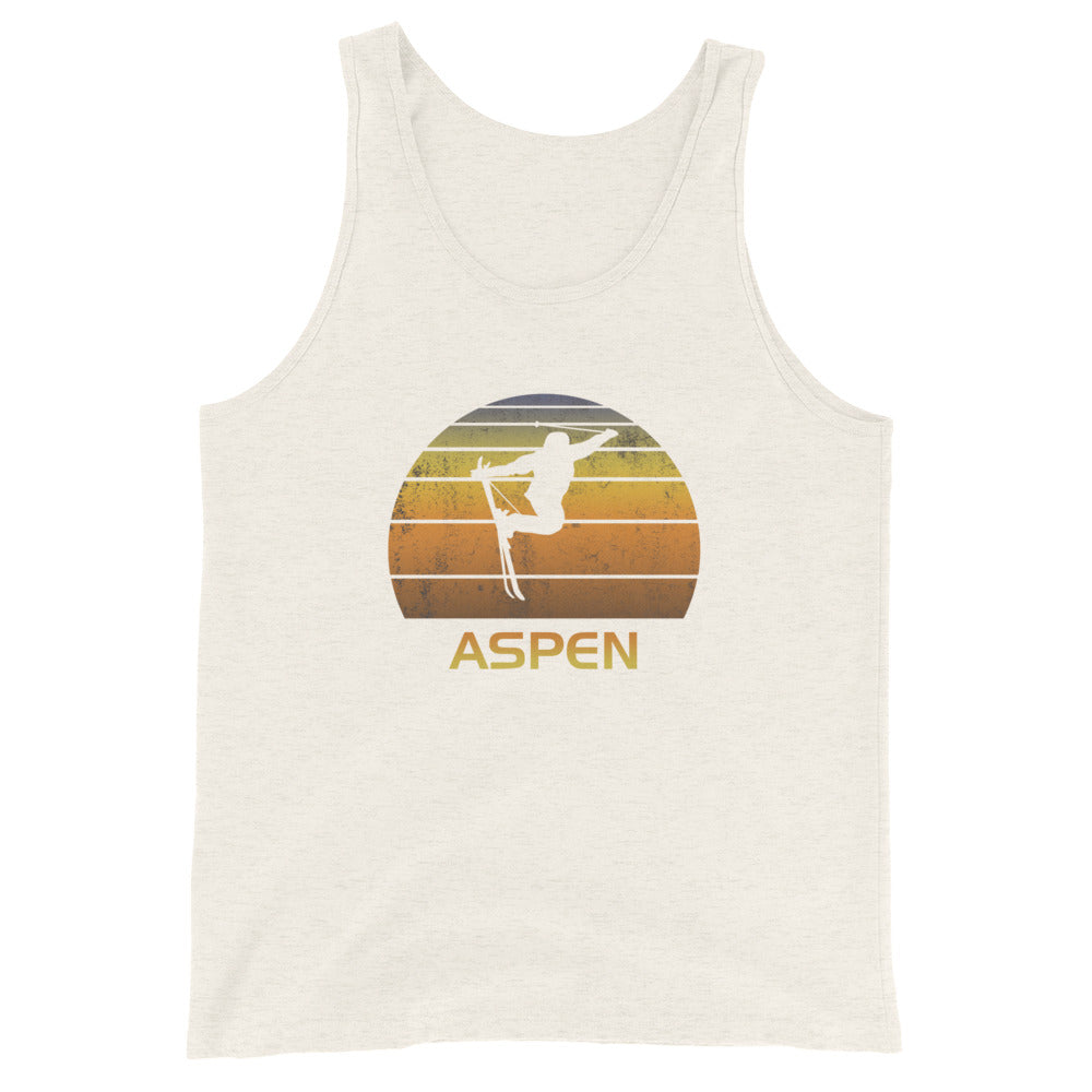 Retro Aspen Ski Fan Skier Sunset Vintage Unisex Tank Top