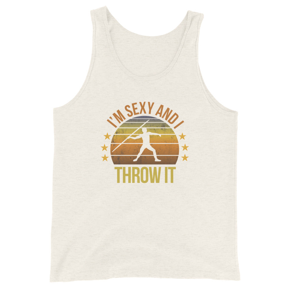 Funny Javelin Athlete Track Fan Quote Joke Sarcastic Phrase Unisex Tank Top