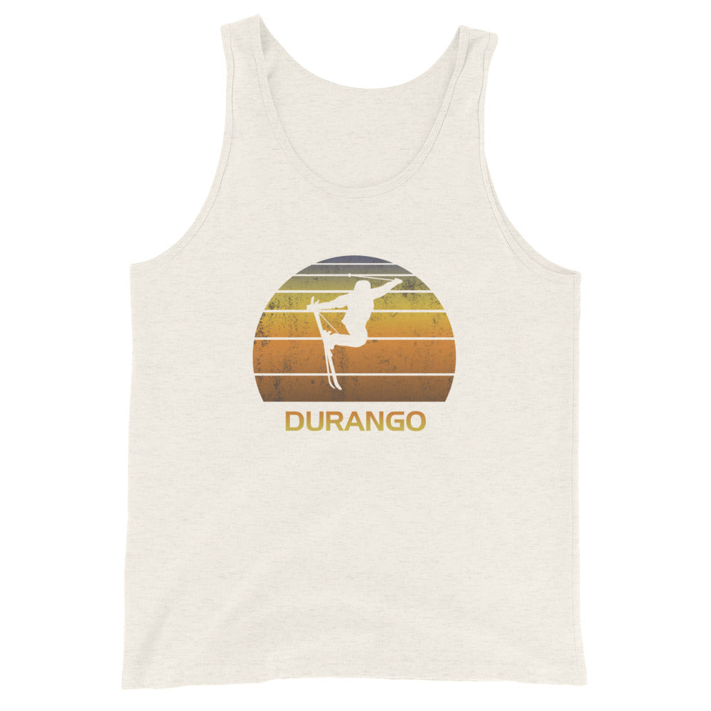 Retro Durango Colorado Ski Fan Skier Gift Skiing Sunset Vintage Sunrise Unisex Tank Top