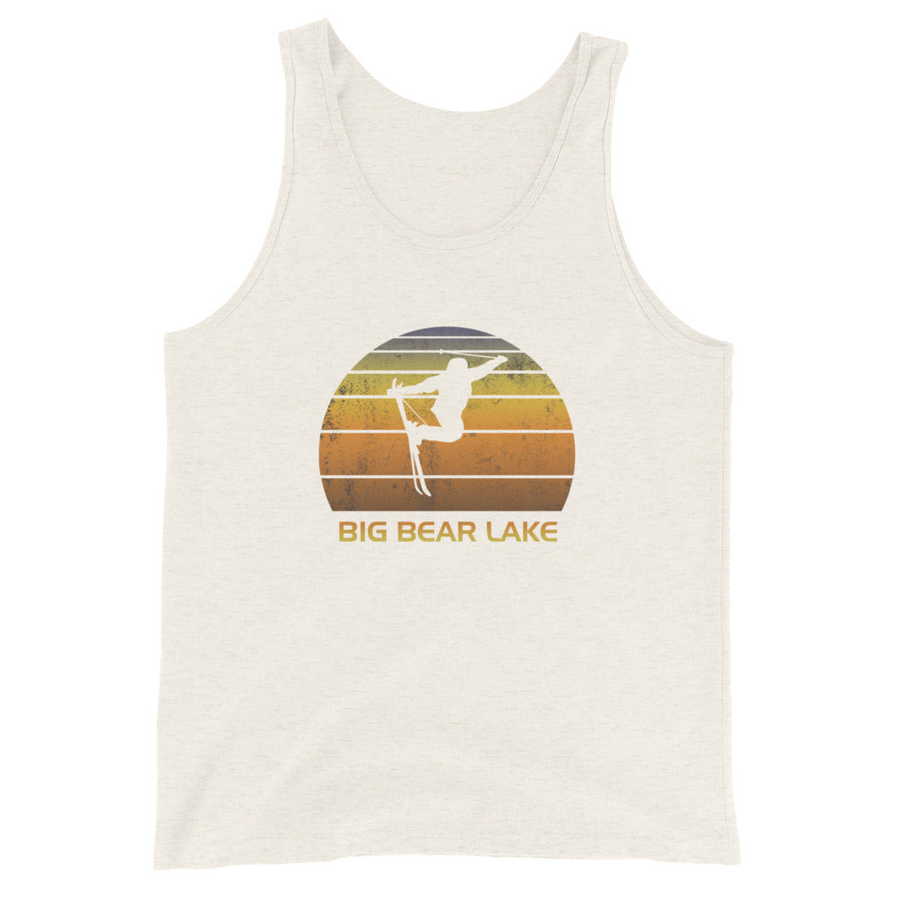 Retro Big Bear Lake California Unisex Tank Top Ski Fan Skier Skiing Sunset Vintage Sunrise