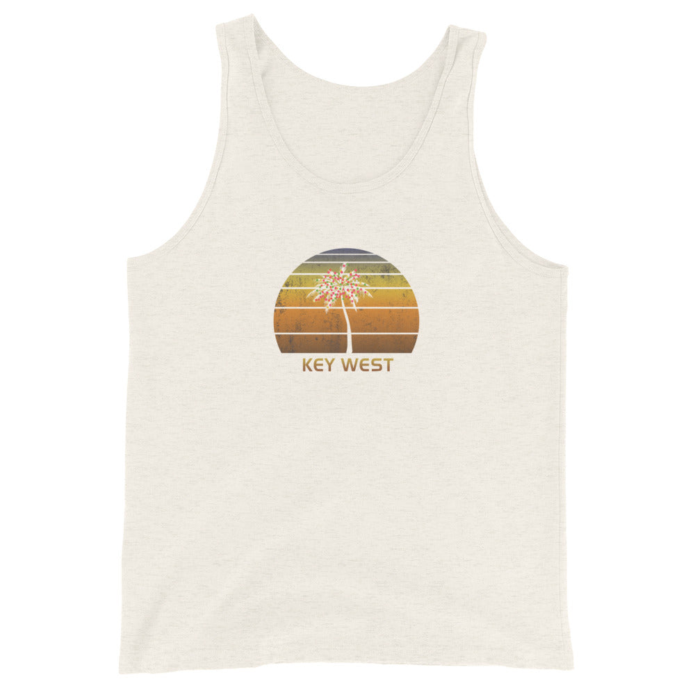 Retro Key West Florida Christmas Family Vacation Souvenir Sunset Unisex Tank Top
