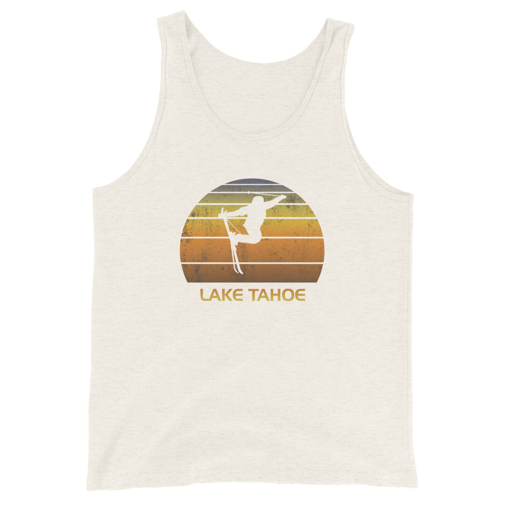 Retro Lake Tahoe California Ski Fan Skier Gift Skiing Sunset Vintage Sunrise Unisex Tank Top