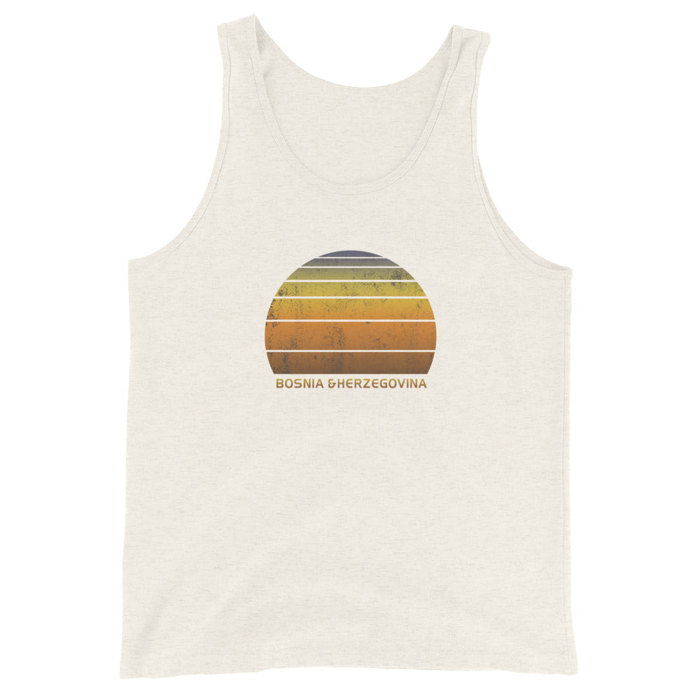 Retro Bosnia & Herzegovina Unisex Tank Top Sunset Vintage Native Vacation Souvenir