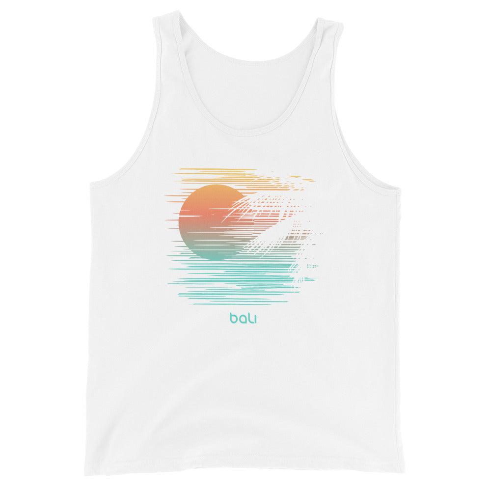 Artistic Bali Indonesia Palm Tree Vacation Souvenir Unisex Tank Top