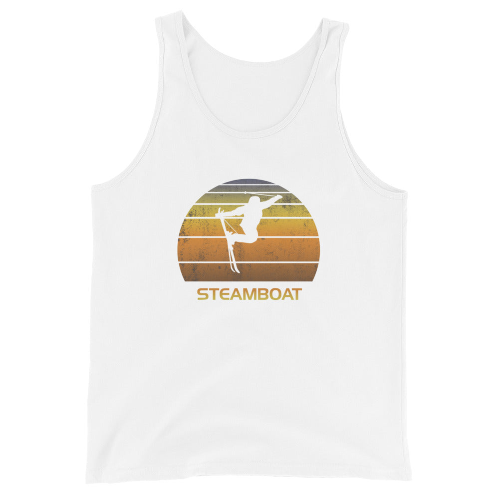 Retro Steamboat Ski Fan Skiing Sunset Vintage Unisex Tank Top