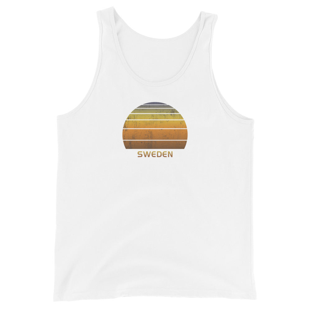 Retro Sweden Vintage Sunset Vacation Souvenir Unisex Tank Top