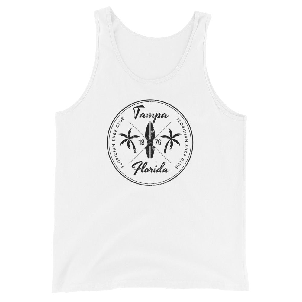 Retro Tampa Florida Beach Surfing Fan Vacation Souvenir Unisex Tank Top
