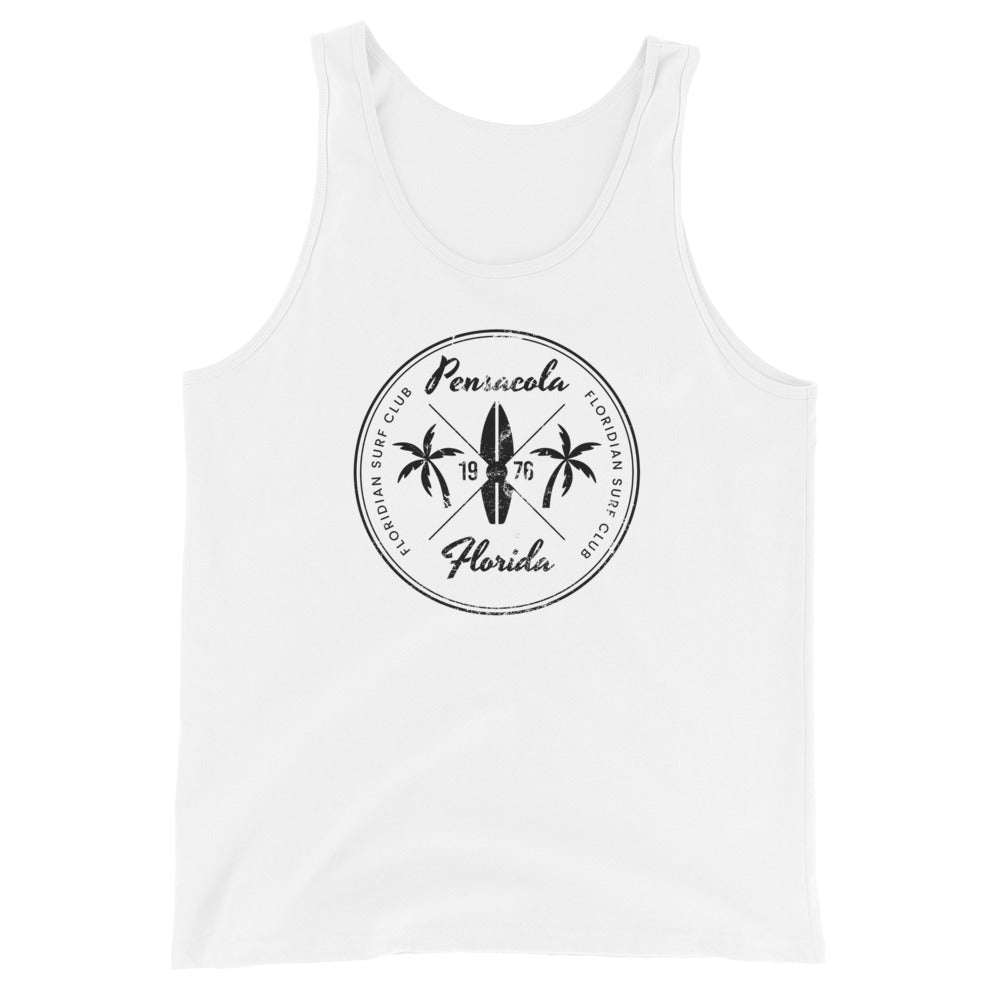 Retro Pensacola Florida Beach Surfing Fan Vacation Souvenir Unisex Tank Top