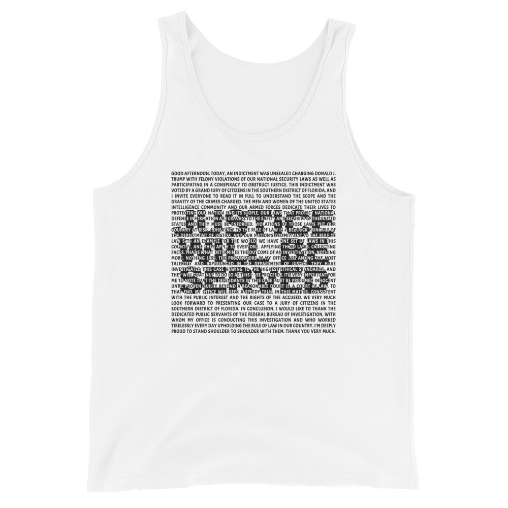 Jack Smith Unisex Tank Top Anti Trump Indictment Politics Political