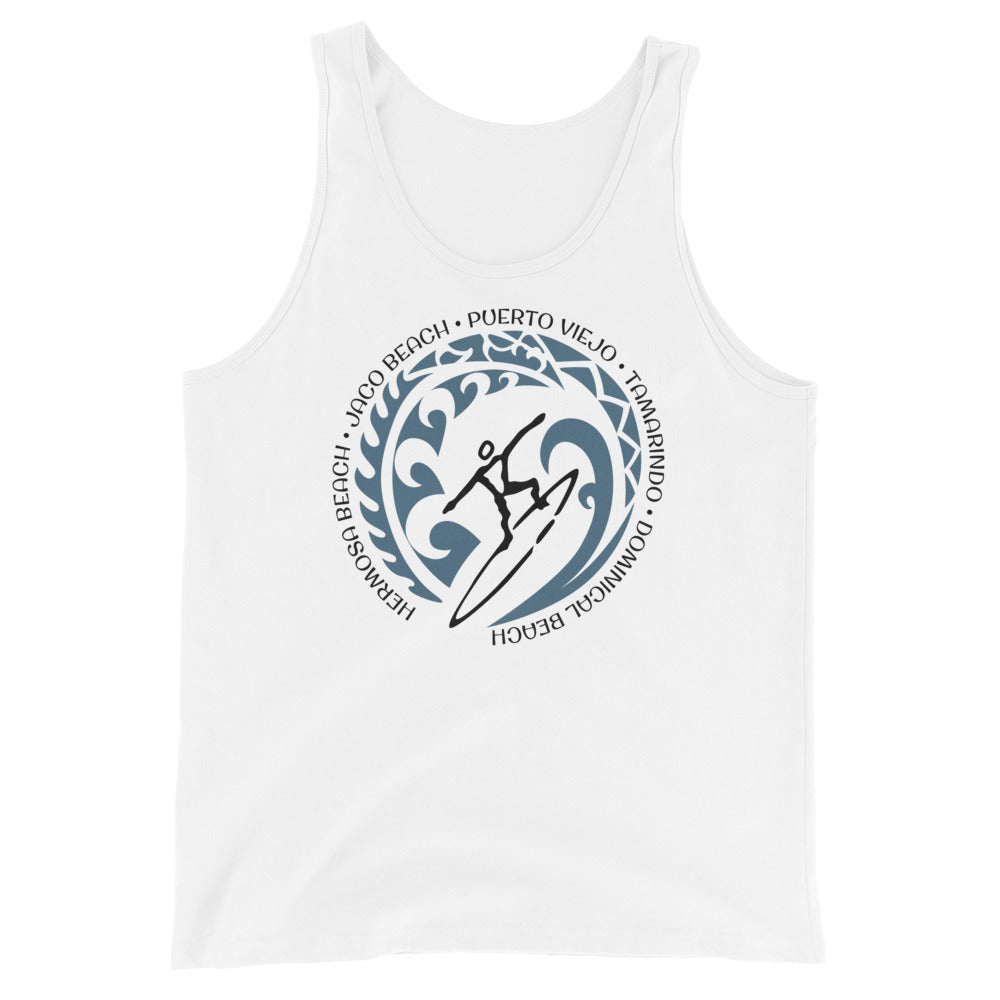 Costa Rica Rican Beach Unisex Tank Top Vintage Surfing Fan Lover