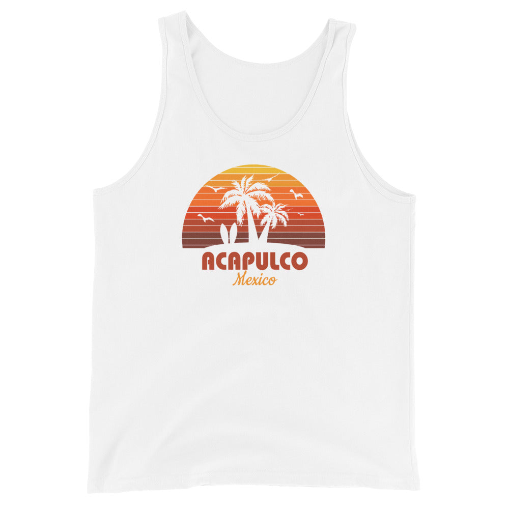 Acapulco Mexico Sunset Retro Souvenir Beach Unisex Tank Top
