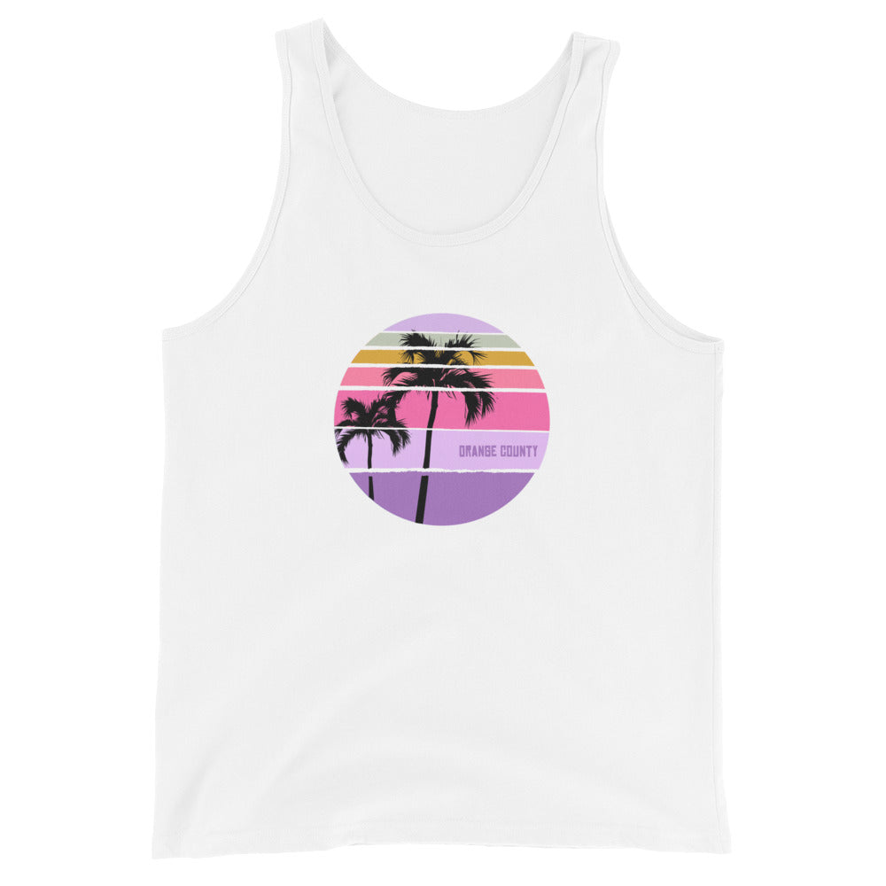 Cool Orange County California Palm Tree Artistic Vacation Souvenir Unisex Tank Top