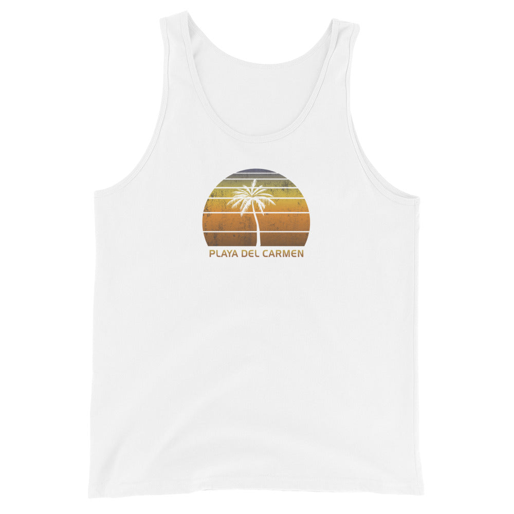 Retro Playa Del Carmen Mexico Vintage Sunset Beach Vacation Souvenir Unisex Tank Top