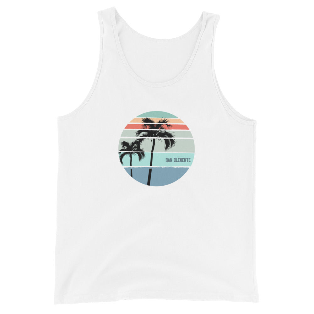 Cool San Clemente California Unisex Tank Top Palm Tree Vacation Souvenir Artistic